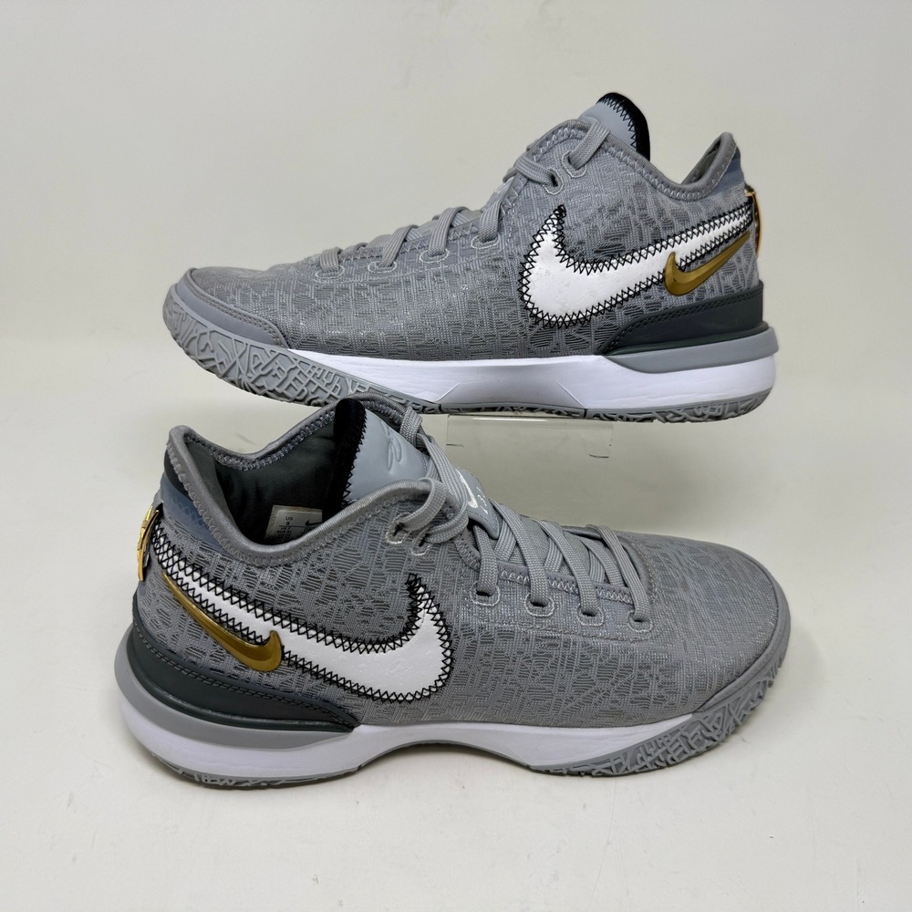 Nike LeBron NXXT Wolf Grey Metallic Gold Basketball Shoes DR8784-004 Men's 8 - Picture 2 of 16